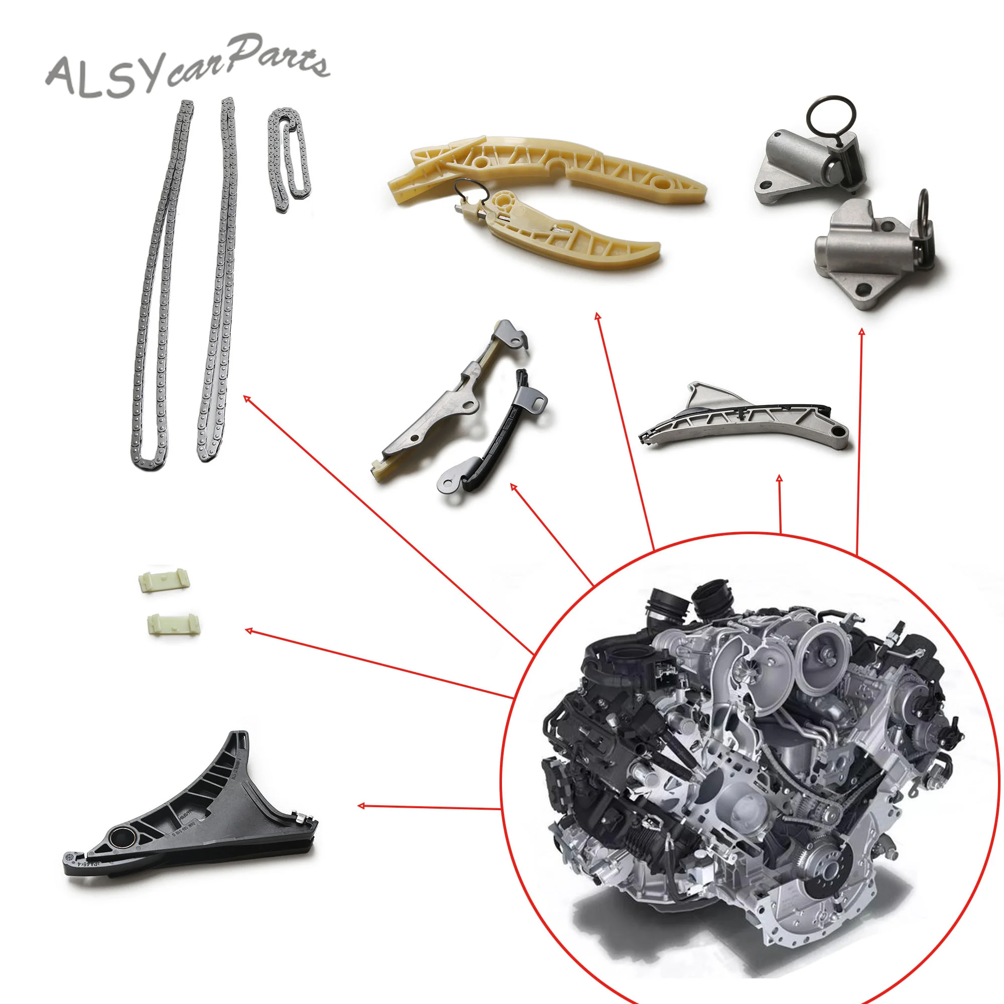 3.0T Repair Kit Bearing + Gasket + Piston + Timing Kit 8K0253115D For Audi A4 A5 A7 A8 Q5 Q7 Q8 VW Touareg Bentley Porsche