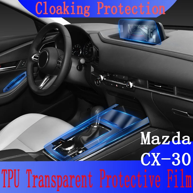 

For Mazda CX30 Central Control Panel 2021 Car Interior Control Film Navigation Dashboard Screen TPU Transparent Sticke Accessory