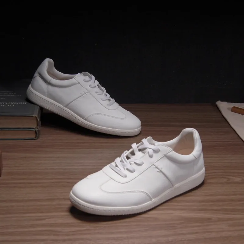 Handmade Genuine Leather Casual Shoes Men's Sneakers Cowhide Soft Soled Comfortable Lace Up Sport Shoes Male Oxfords Youth