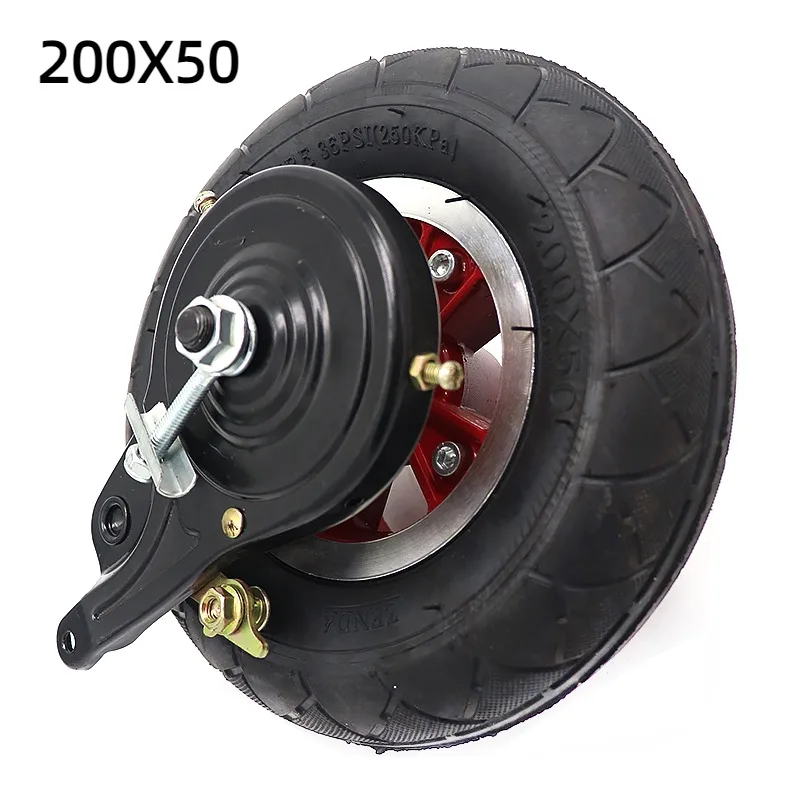 RED Electric Scooter Tyre With Wheel Hub 8 inch Scooter 200x50 Tyre Inflation Electric Vehicle Aluminium Wheel motorcycle