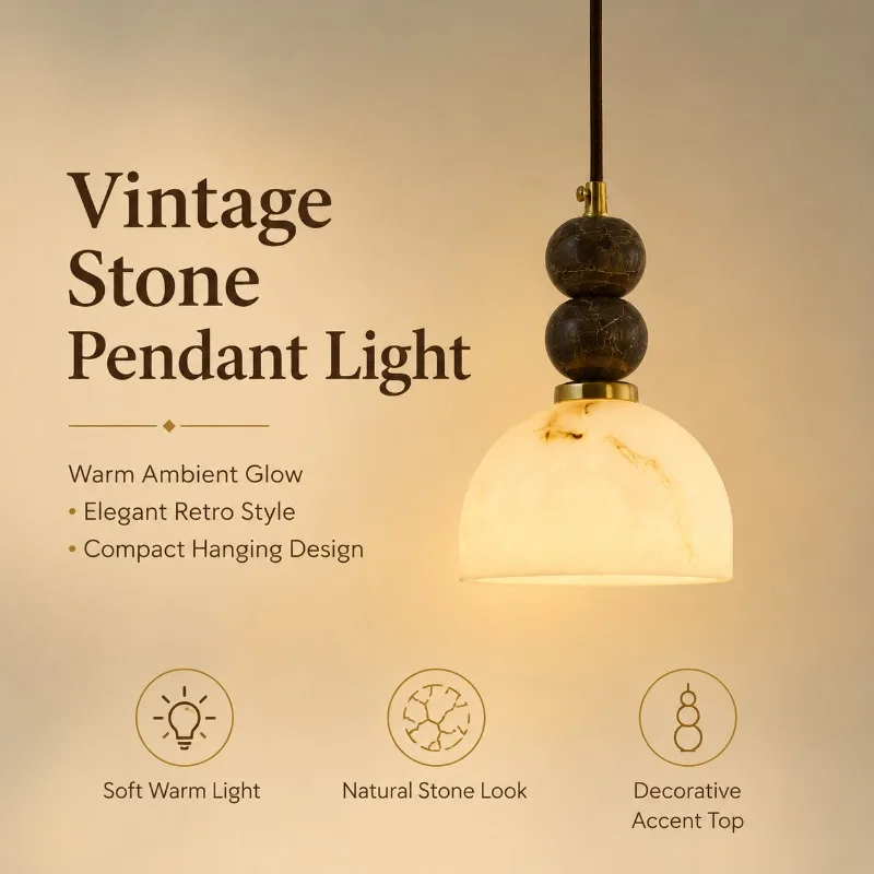 

Imitation Marble Chandelier E27 Lamp 220V Antique Holder with Three Color LED Bulb Suitable for Bedroom Bedside Kitchen Island