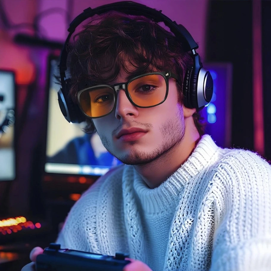 نظارات مضادة للضوء الأزرق للرجال والنساء مع عدسات حمراء ملونة، نظارات نوم أفضل، عدسات برتقالية صفراء، نظارات القيادة #4