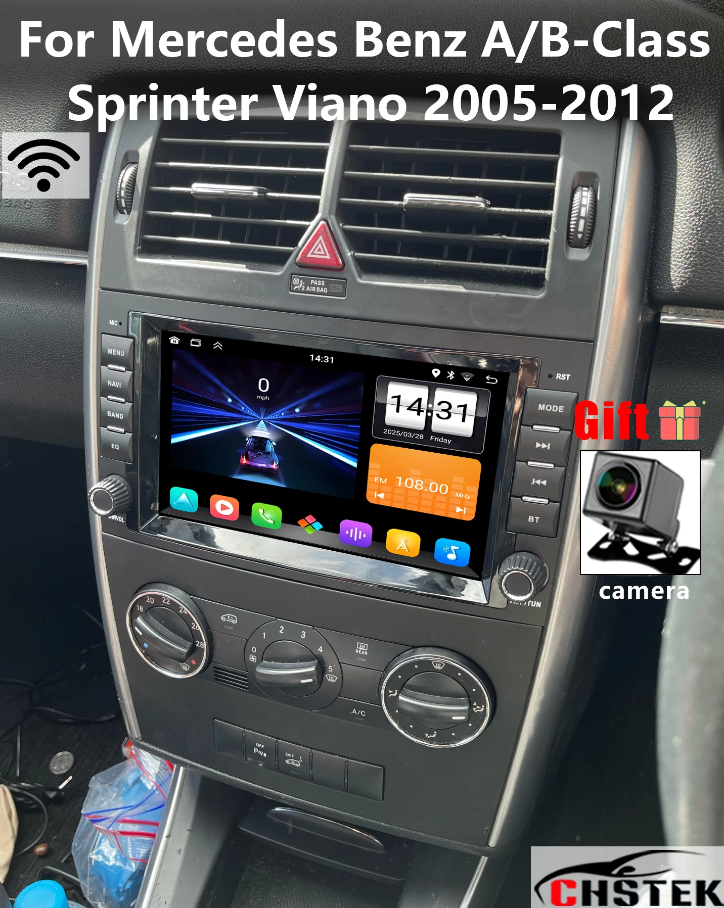 

CHSTEK Car Radio For Mercedes Benz A B Class Sprinter W906 B200 W245 W639 W169 Vito Viano Screen Wireless Carplay GPS WIFI Auto