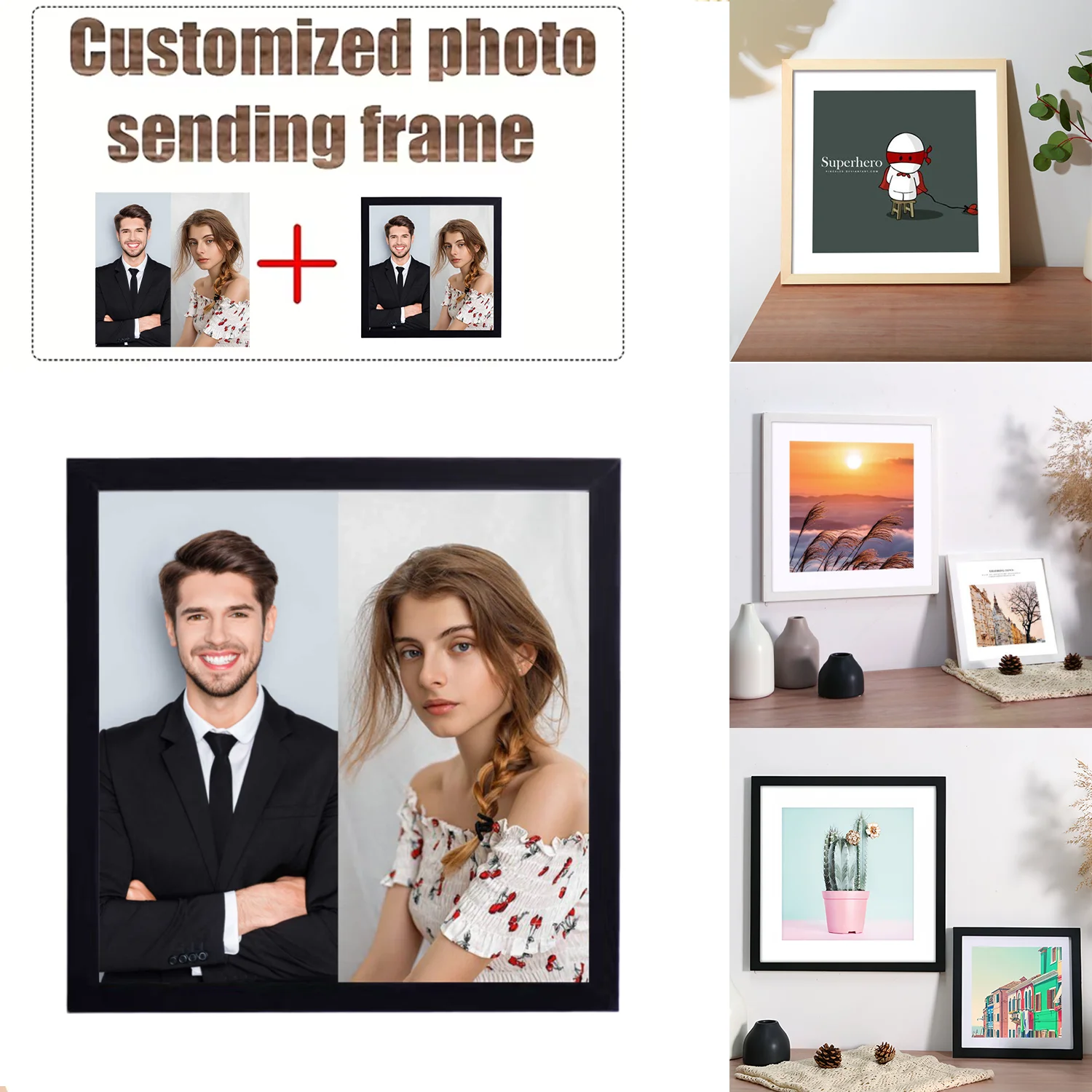 

Personalized wooden photo frames, custom photo frame ornaments, simple holiday gifts indoors, commemorate precious memories