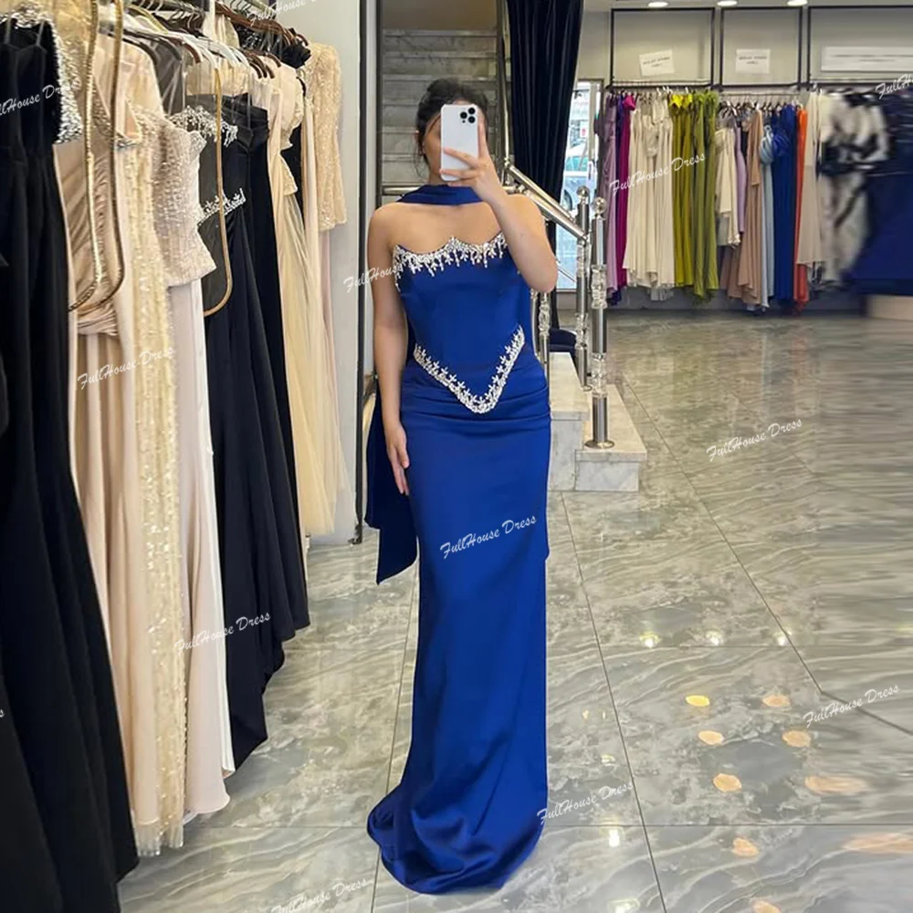 

Custom Made Gorgeous Sleeveless Beading Crysatal Evening Dress Sexy Sheath Backless Floor Length Party Dress شارون سعيد