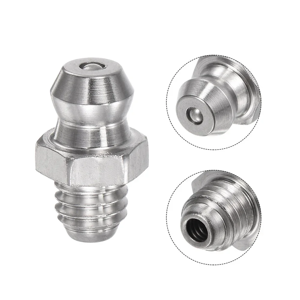 10/5Pc 201 prosty smarowniczka hydrauliczny ze stali nierdzewnej M6 X 1mm zestaw gwintów 14mm wysokość smarowniczka obrabiarek