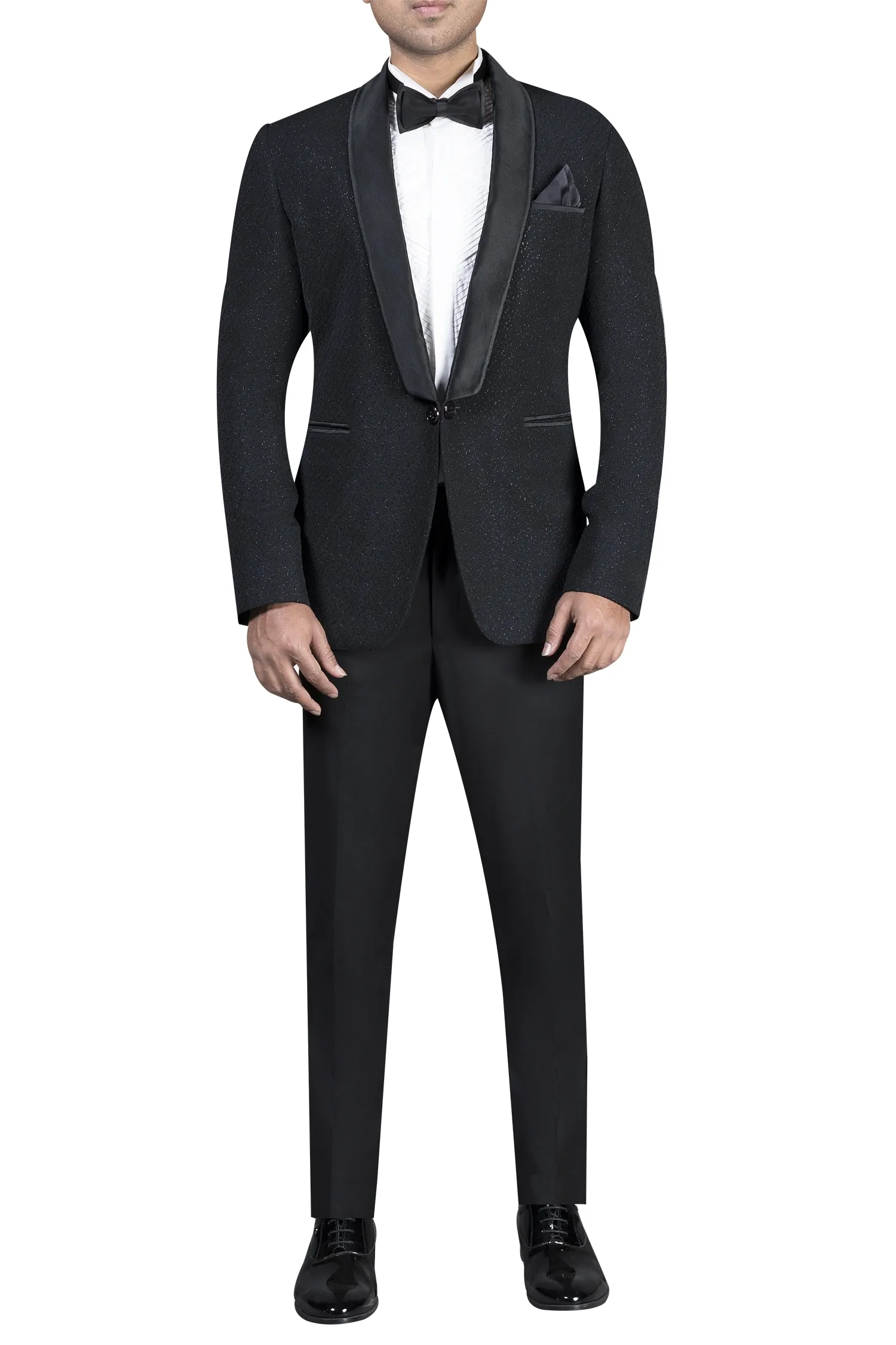 

Модный мужской черный костюм, комплект, роскошная сверкающая ткань, облегающий шаль с воротником, деловой костюм для свадьбы, вечера, выпускного вечера, официальный наряд