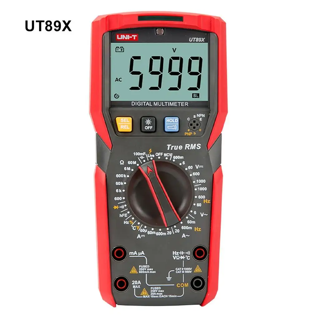 

UNI-T UT89X UT89XD Professional Digital Multimeter Hz Ohm NCV Capacitance Resistance Tester True RMS AC DC Current Voltmeter