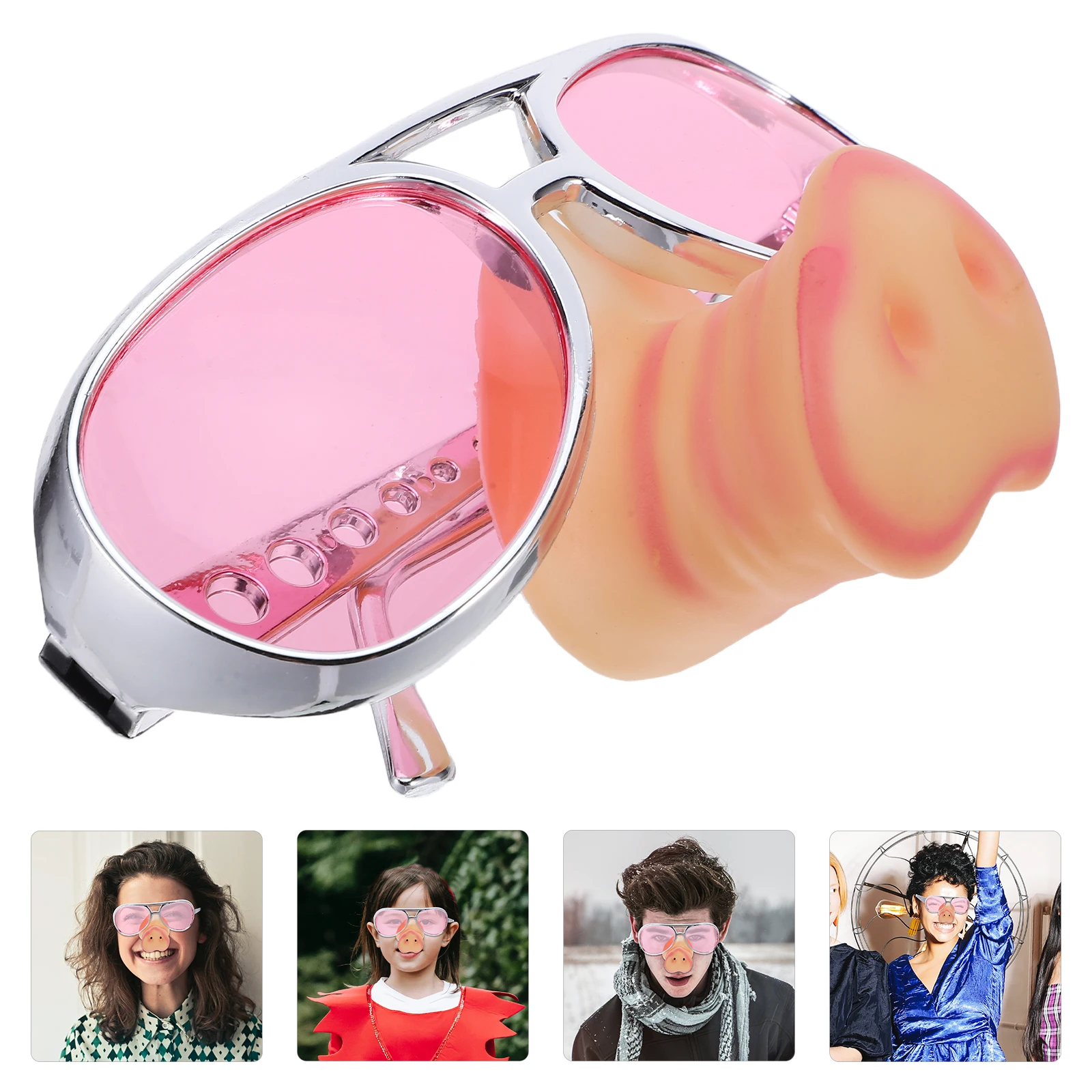 

Funny Pig Nose Glasses Durable Non Fading Perfect Fit Adults Party Costumes Novelty Accessories Pink Color Halloween Decor