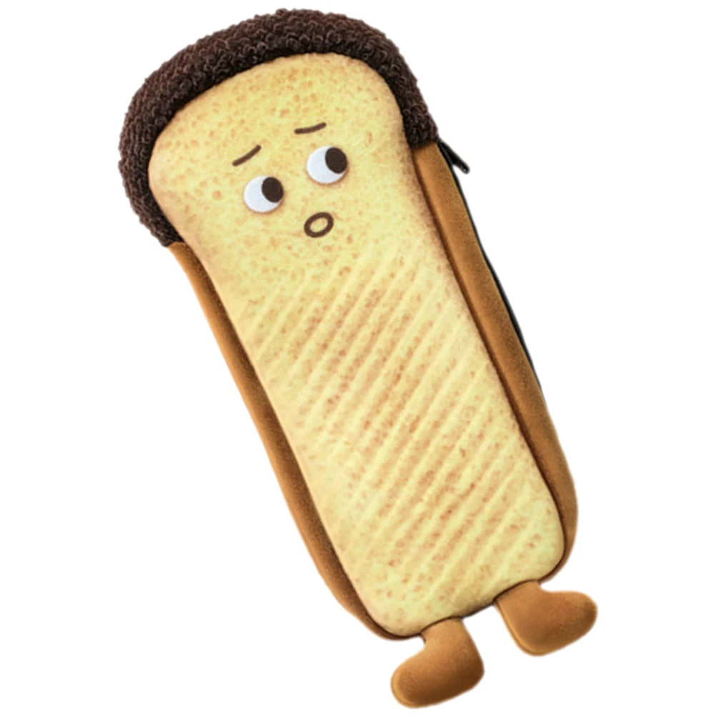 

Cartoon Toast Pencil Bag Zipper Storage Composite Nylon Case for Girls Students School Supplies Pen ganizer Gift