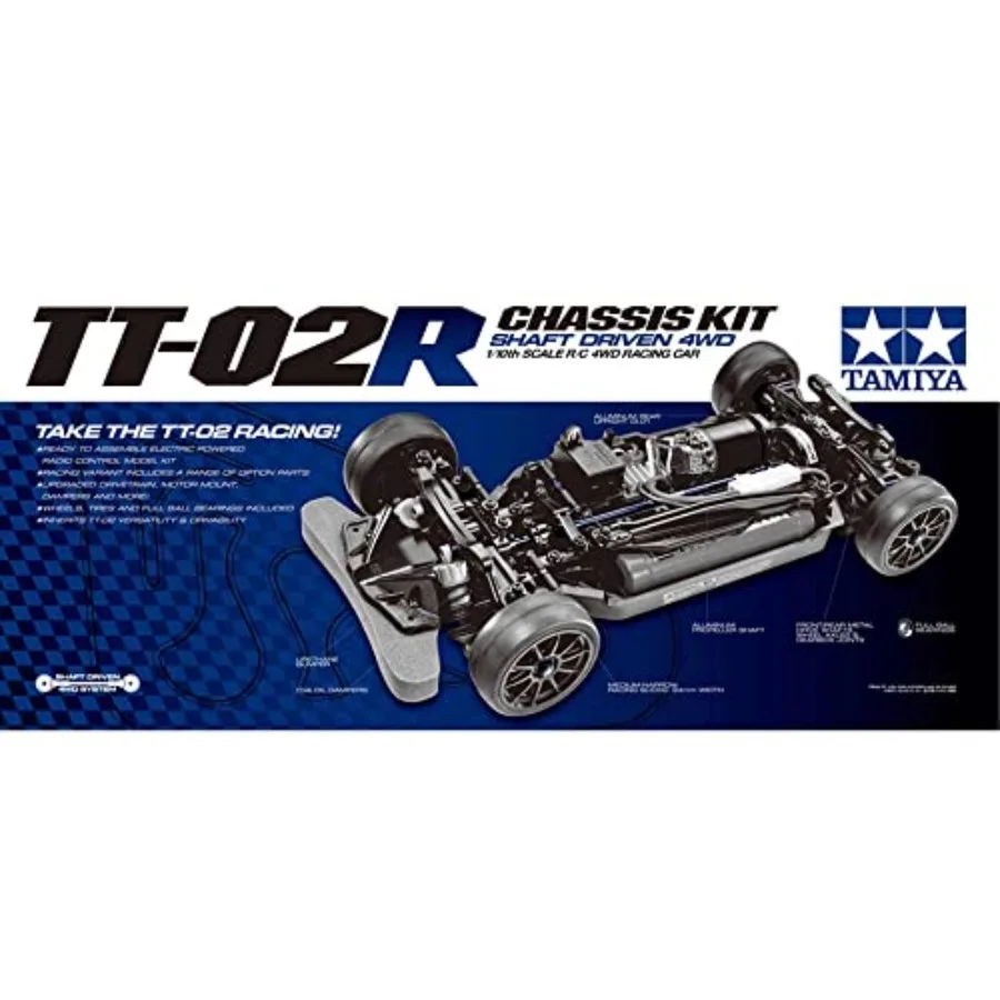 47326 473261:10 RC TT02R Kit Op afstand bestuurbare auto Voertuigmodelbouw Chassis Hobby Zwart