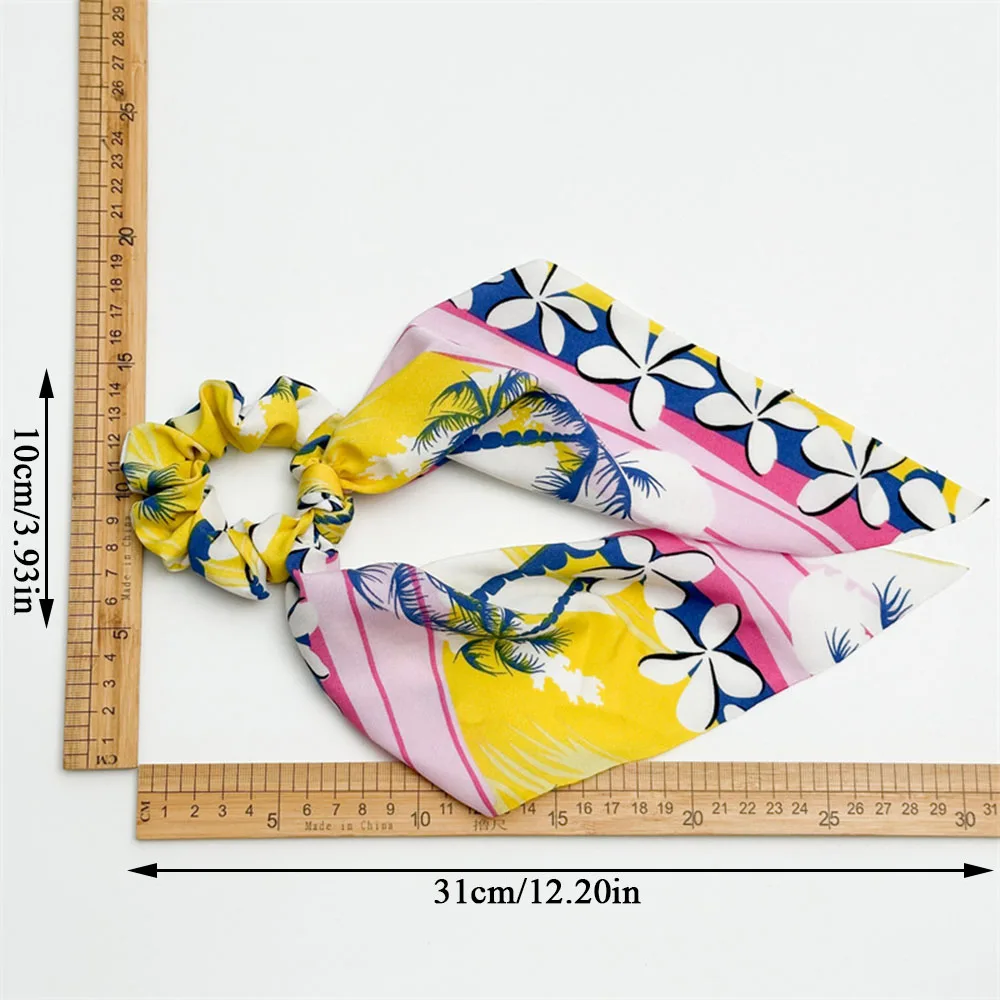 Elastic Sunscreen Hair Scrunchie, DIY Ponytail Ribbon Hair Rope, Triangle Bandanas, Holiday Beach Style, Acessórios para Cabelo, Alta
