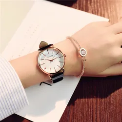 Polygonal Dial Design Women Watches Luxury Fashion Dress Quartz Watch Ulzzang Popular Brand White Ladies Leather Wristwatch