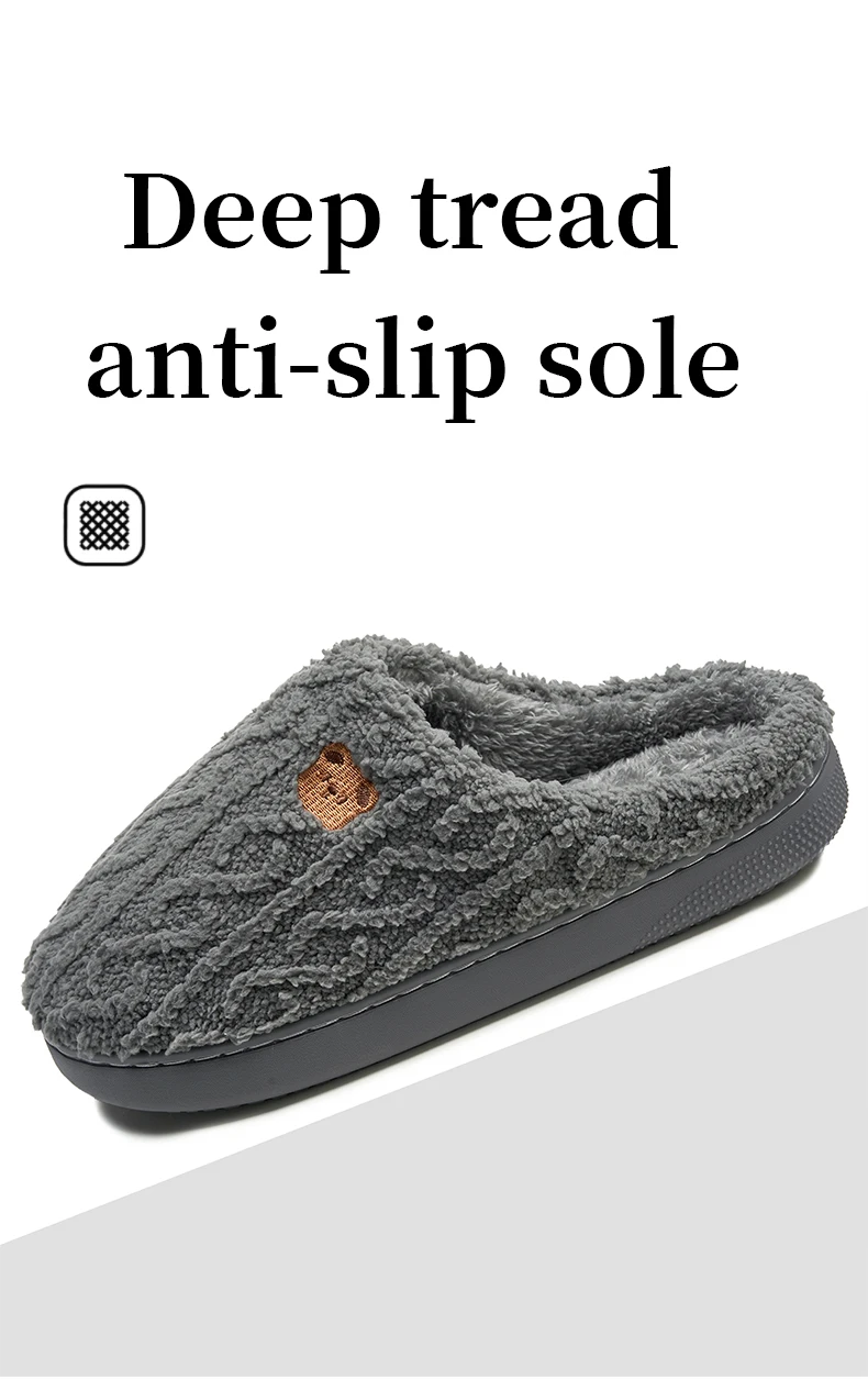 Damen-Hausschuhe aus flauschigem Memory-Schaumstoff, warm gefüttert mit Plüschfleece, gemütlich, weich, rutschfest, mit dicker Sohle, ideal für den Winter und Herbst. – Detail 9