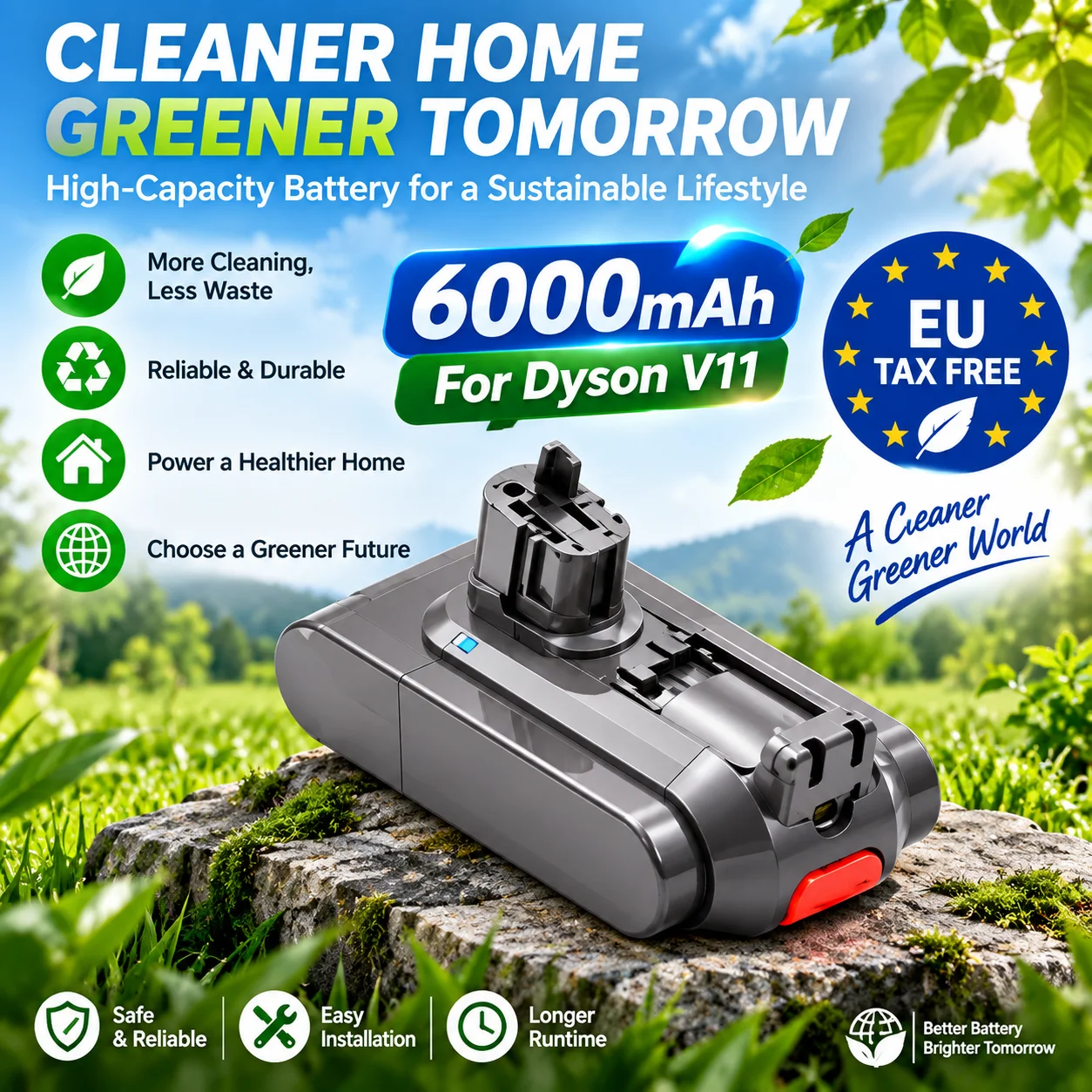 100% kompatibel mit Dyson V11 V15 25,2V 6800mAh Li-Ion Ersatzakku, geeignet für V11 Absolute Extra, Torque Drive Extra, Fluffy Extra, Animal, V15 Detect kabellosen Staubsaugern.