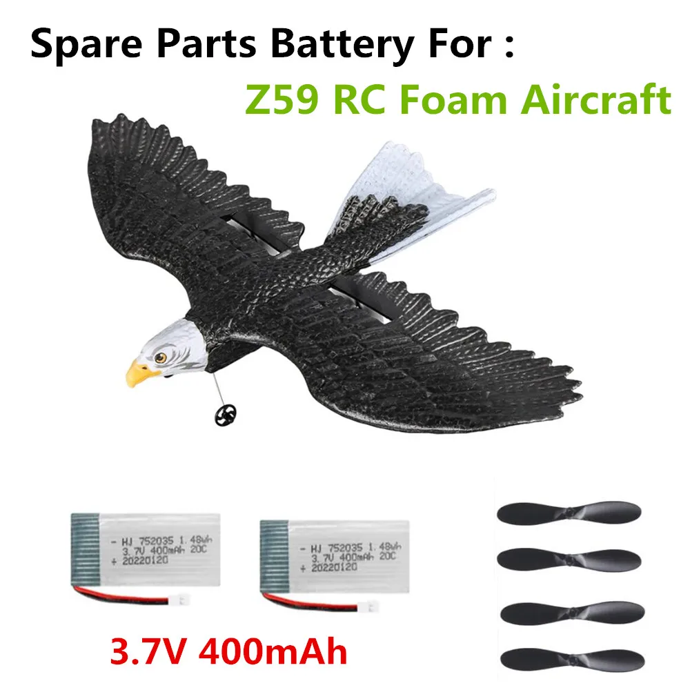 Accesorios de batería para Dron RC Z59, batería de avión de 3,7 V y 400mAh