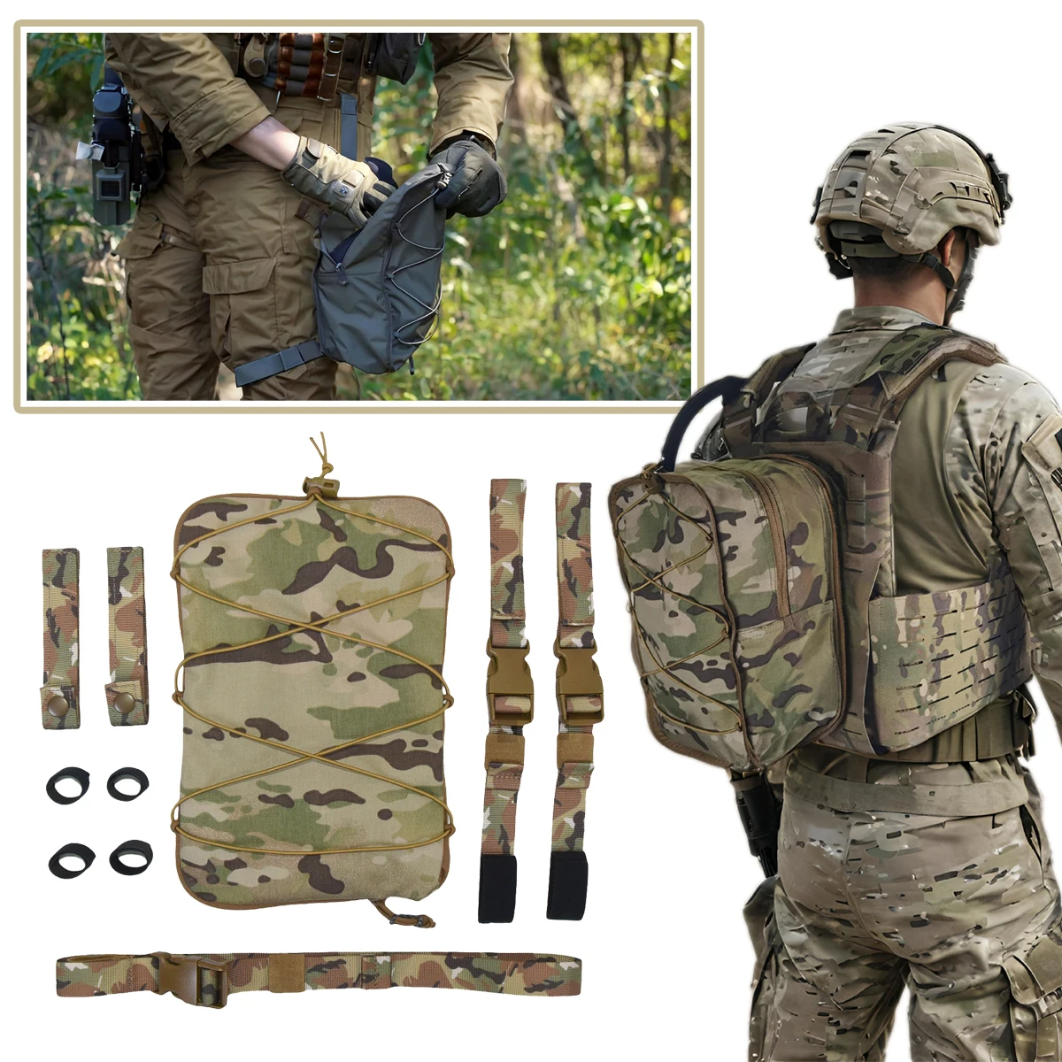Gas Mask Storage Bag Multi-Purpose Expandable Leg Bag Tactical Vest Emergency Backpack Airsoft Tactical Equipment Accessory Bag
