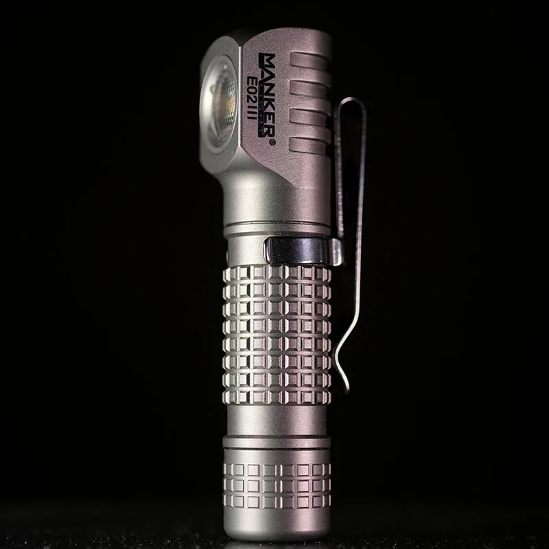 MANKER E02 III (Ti 6500K Cool White)560 Lumen,EDC Pocket Flashlight,Powered 10440/AAA Battery,Magnetic Tail,10 Lighting Modes