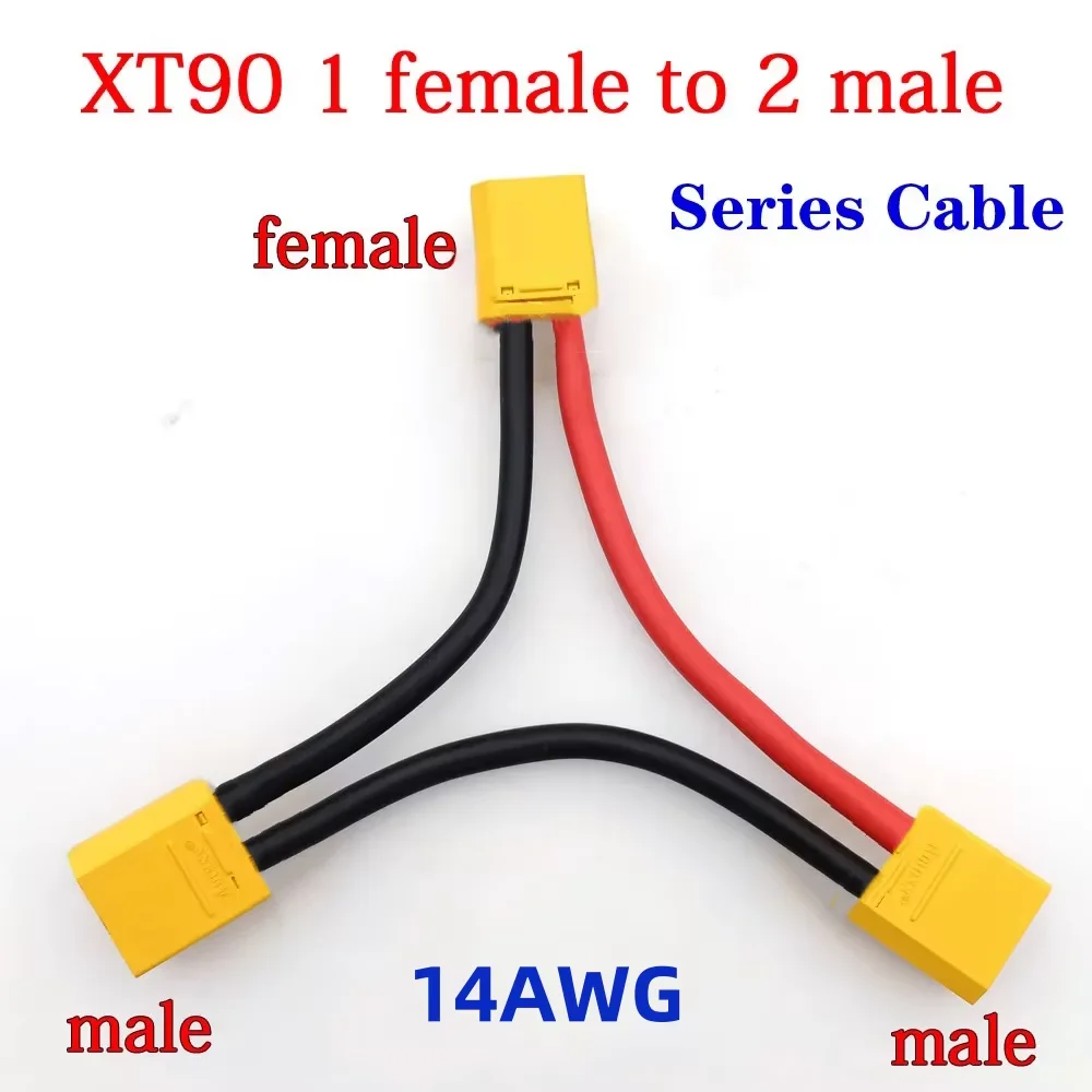 XT30/XT60/XT90/T plug Connector Male to Female 14AWG/16AWG 10CM Battery Adapter Series Y Shape Rc Helicopter Connection Cable