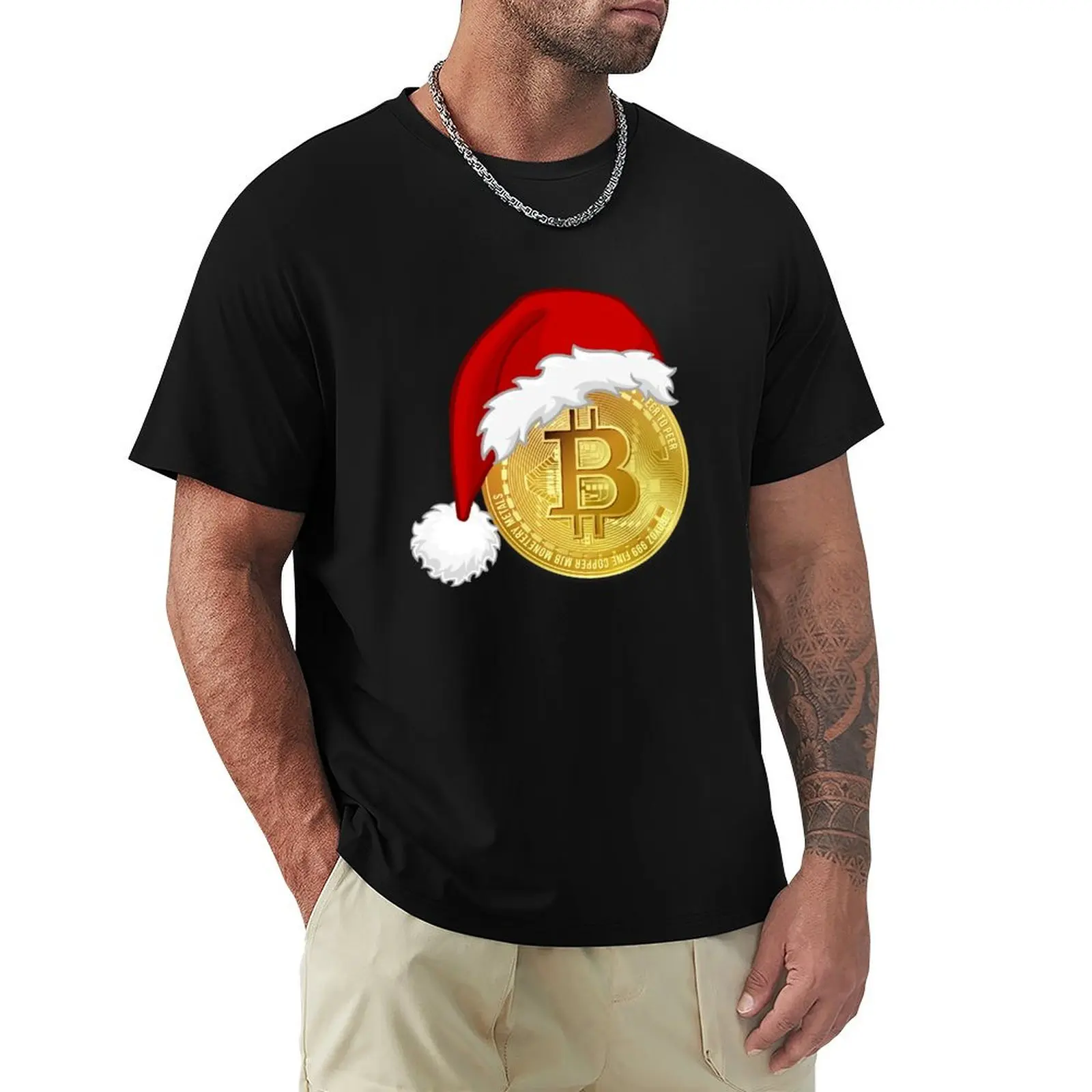 Funny Christmas Crypto coin Bitcoin BTC T-Shirt Streetwear Print Tee Shirt