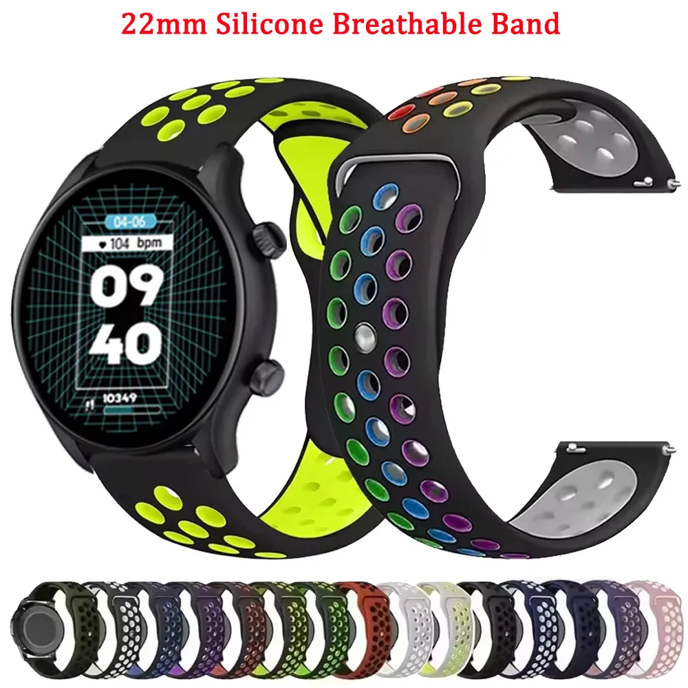 22 مللي متر حزام سيليكون ل Zeblaze Beyond/Ares/Btalk 3 Plus سوار ل Zeblaze GTS/GTR 3 Pro/Vibe 7 7 Pro/Stratos 3 2 حزام المعصم