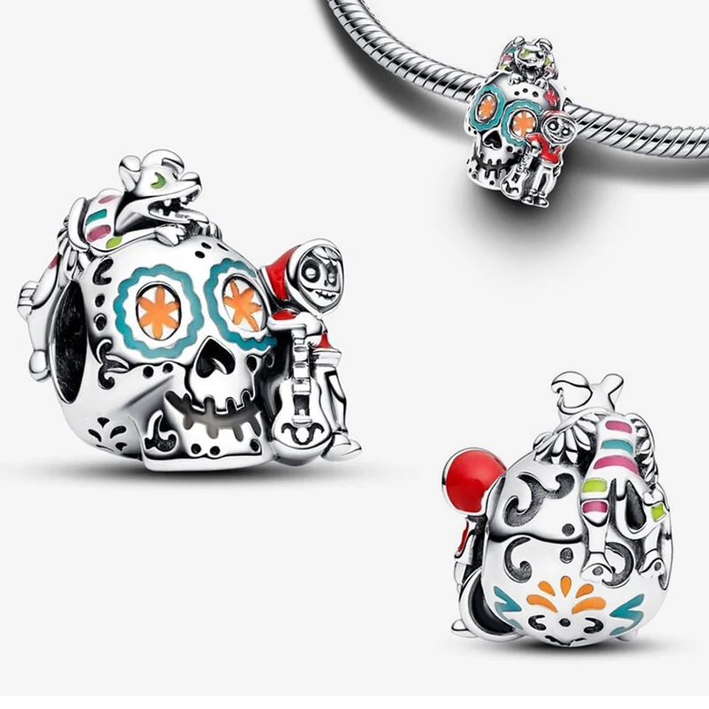 2024 New Skull Glow-in-the-dark Charm Beads Fit Pandora Bracelet Women 925 Silver Jewelry Hot Sale Gift