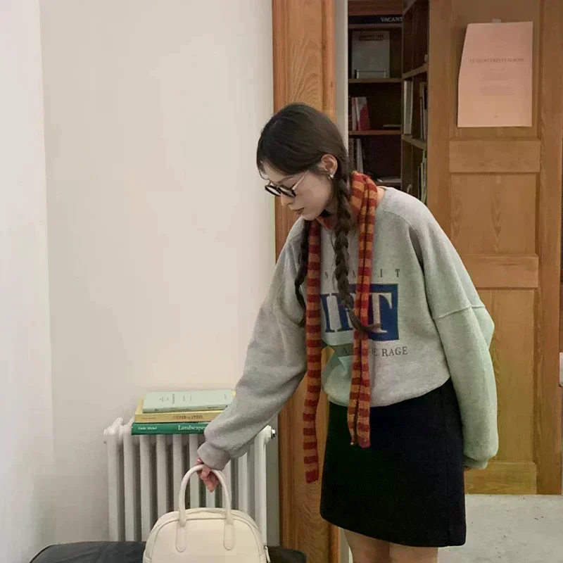 

Осенне-зимний полосатый стиль, высококачественный универсальный теплый шарф, корейский стиль, атмосфера, защита шеи, узкий шарф