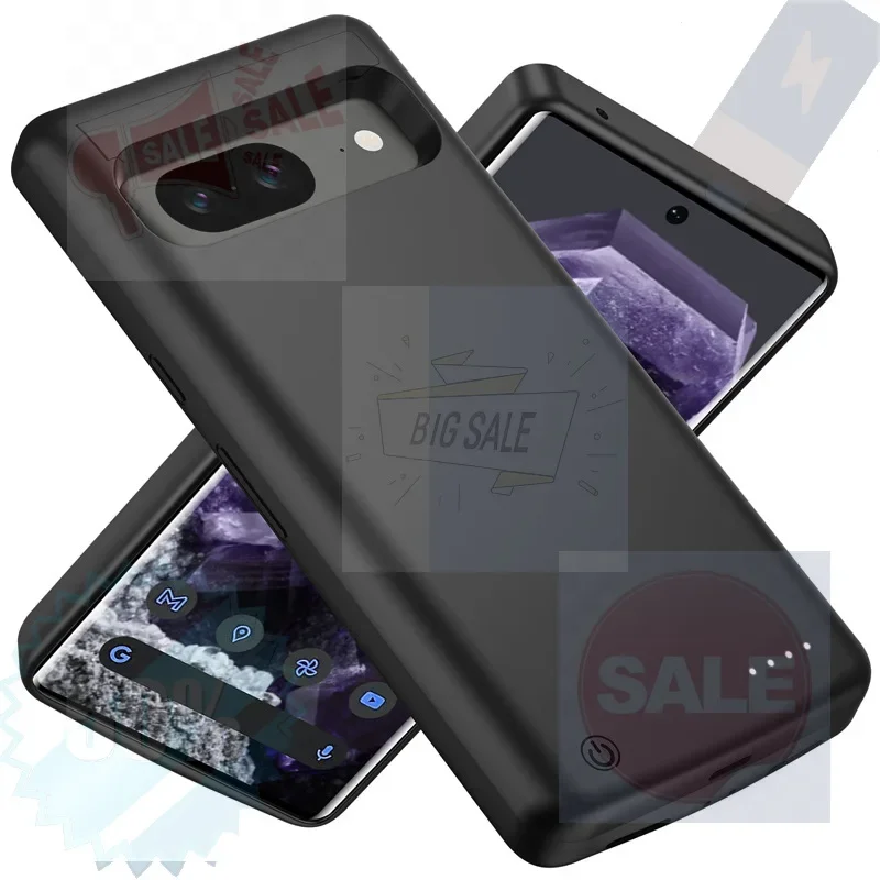 SWZY 10000mAh New Model Suitable for Google Pixel 6/7/8 Phone Back Clip Battery, Large Capacity Google 8pro Phone Case Power Ban