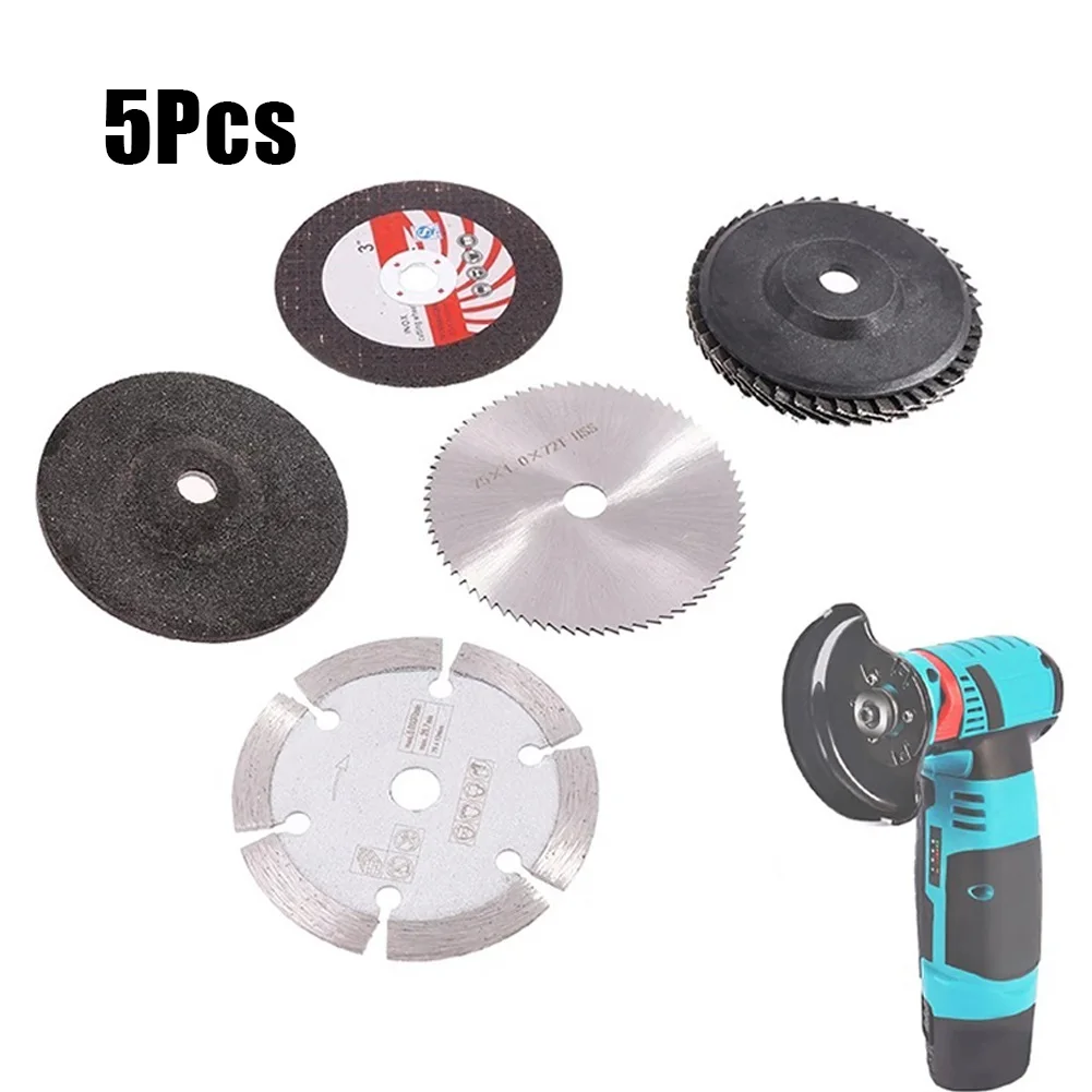 5 Stuks 3 Inch 75Mm Flap Discs Schuurschijven Hss Snijschijf Diamantblad Haakse Slijper Accessoires Voor Het Snijden Van Hout Metalen Plasti