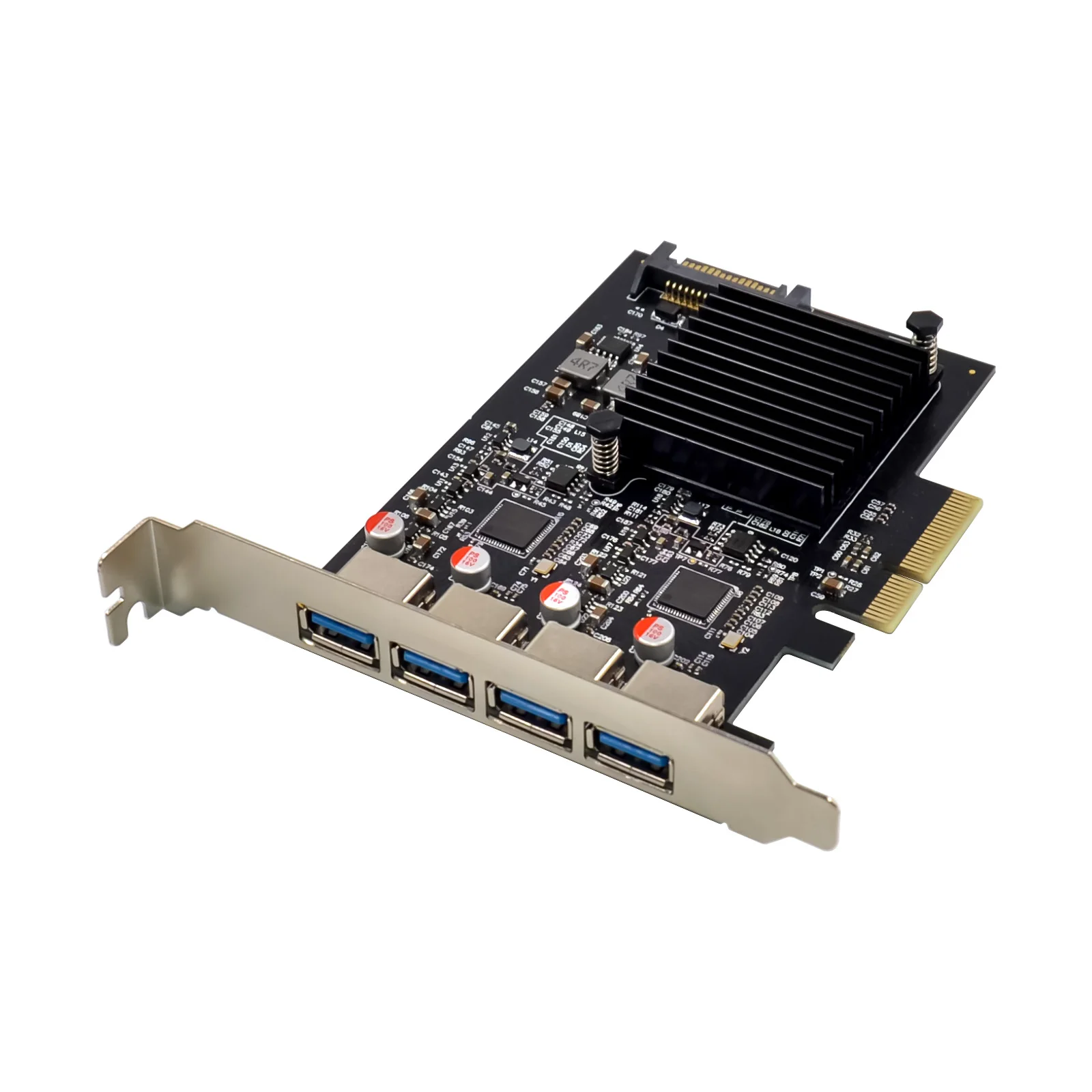 

PCI-E PCI Express 4X To USB 3.1 Gen 2 (10 Gbps) 4 Port Type A Expansion Card ASM3142 Chip For Windows/Linux