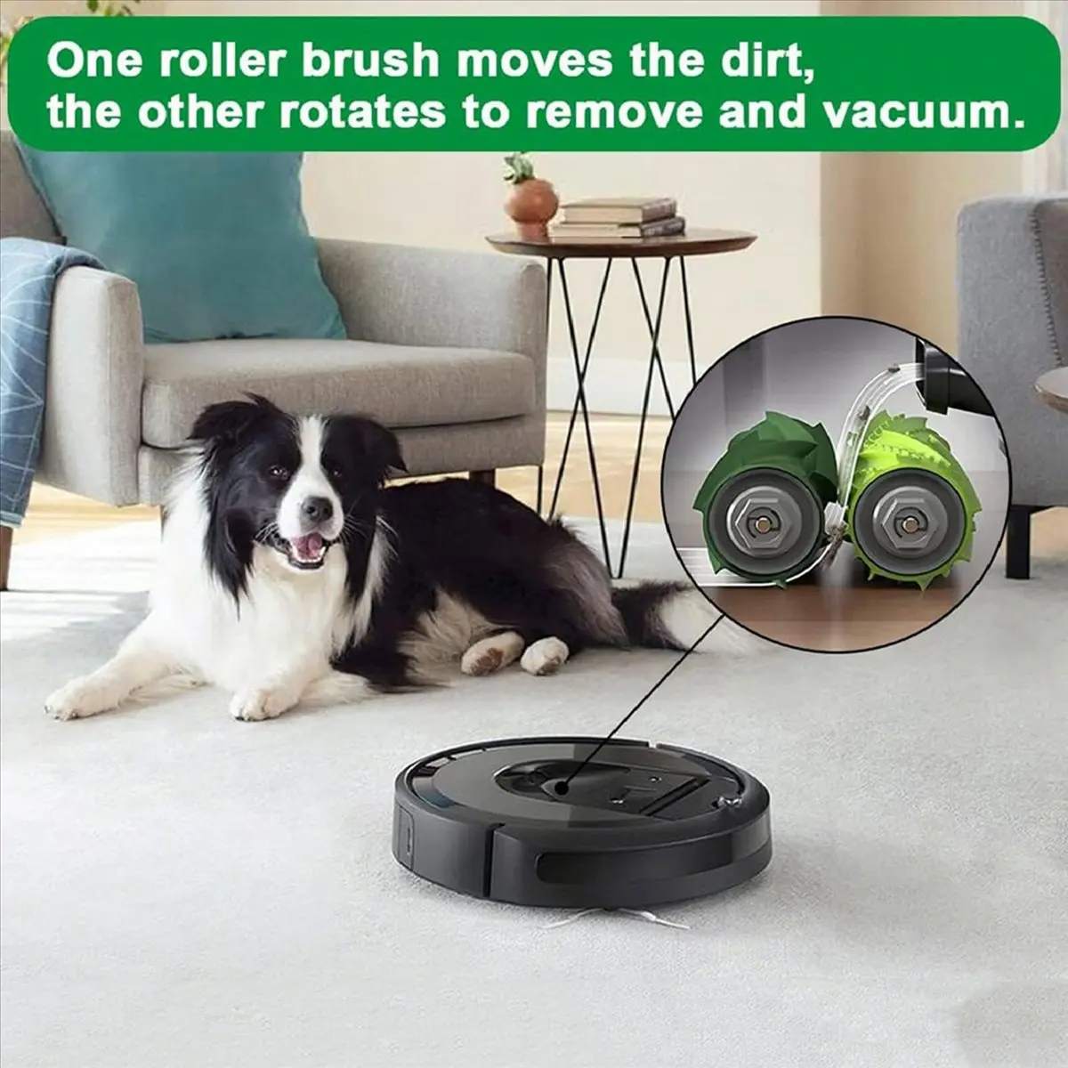 

Комплект из 2 предметов A66I для iRobot Roomba серий I3, I3+, I7, I7+, I4, I6, I6+, I8, I8+/Plus, E5, E6, E7, J7, I, E и J: основная и боковые щетки, фильтры