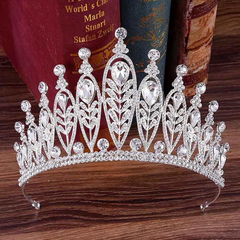 

Luxury Handmade Rhinestone Bridal Crown Tiaras Silver Crystal Tiaras For Bride Headbands Wedding Hair