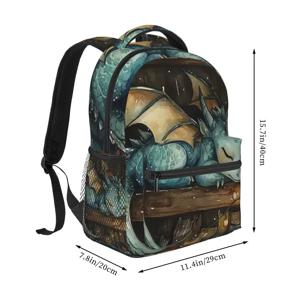 Book And Sleeping Dragon Backpack Hot Sale Daypack Large Capacity Boys Girls BookBag School Bag Shoulder Bags for Men Women