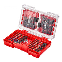 Geinxurn 62 PCS Impact Screwdriver Bit Set with Tough Case(Red), S2 Steel Bit Set,1''/ 2\