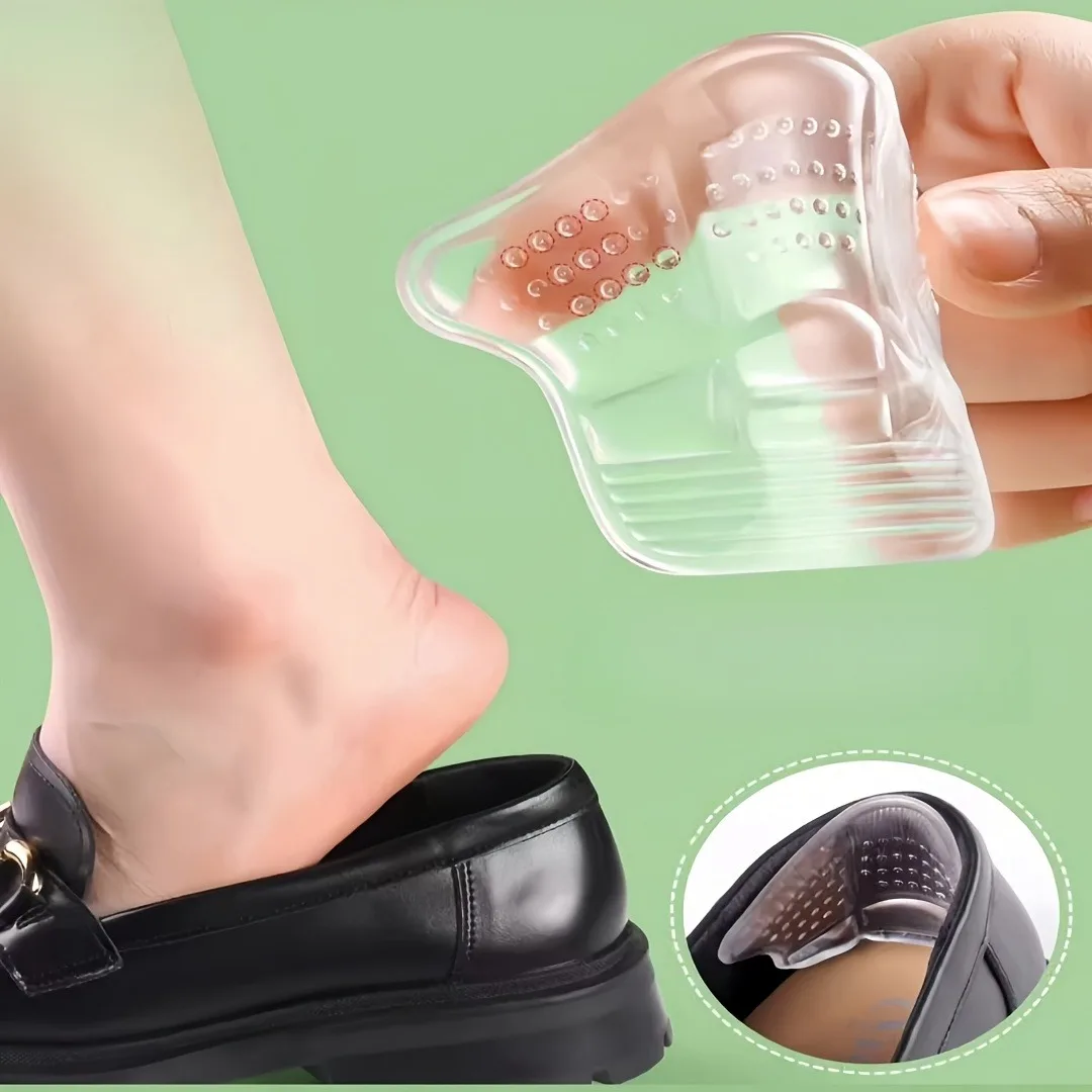 Silicone Gel Heel Inserts, Self-Adhesive Anti-Blister Cushions, Adjustable Shoe Size Pads, Reusable Comfort Heel Pads for Heels