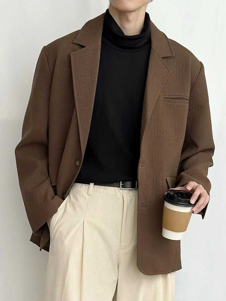 

Костюмный пиджак Cé Brown M: весенне-осенний, повседневный, в корейском стиле, элегантный, модный, с длинными рукавами, на двух пуговицах, двубортный