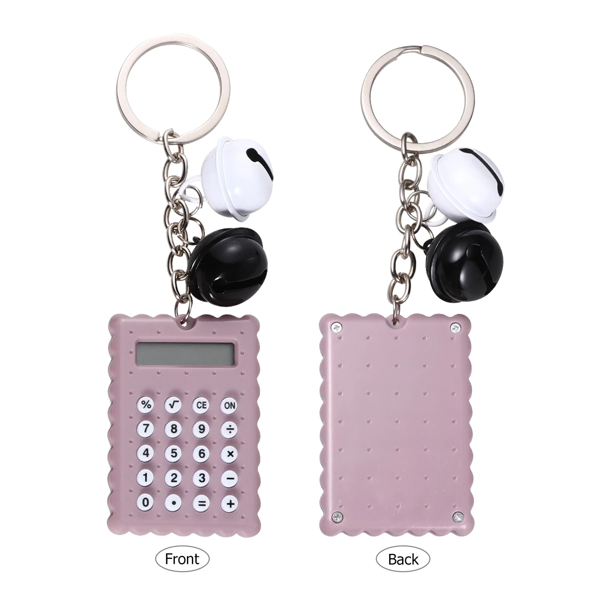 2pcs Mini Keychain Calculator Portable Electronic Calculator For Students School Office Use Key Ring Shaped Compact