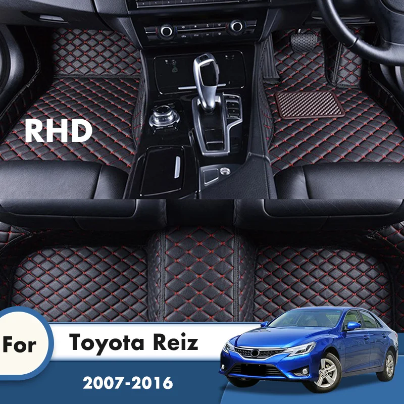 

RHD Car Floor Mats For Toyota Mark X Reiz 2016 2015 2014 2013 2012 2011 2010 2009 2008 2007 Carpets Custom Auto Styling Foot Pad