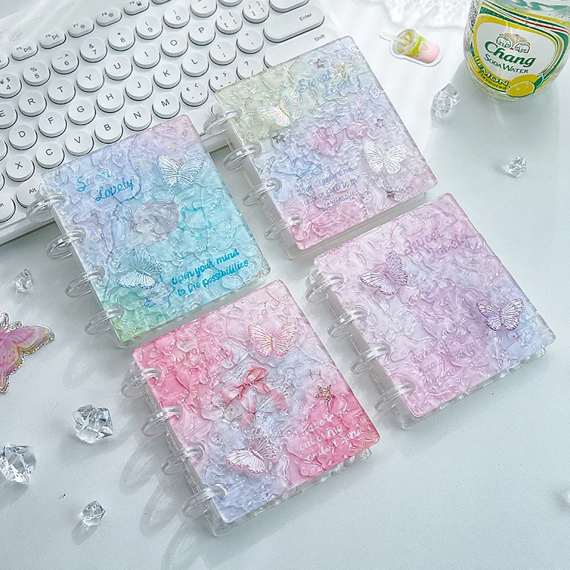 2Pcs 1-Pocket Crystal Acrylic Loose Leaf Photocard Binder Water Ripple Design for 3 Inch Card Photo Storage Album