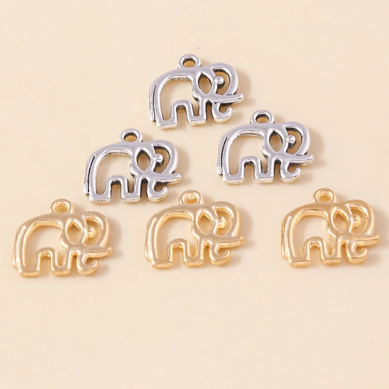 20 Stück 16x14mm 2 Farben Cartoon-Legierung Tier-Elefanten-Anhänger für Schmuckherstellung Halsketten Ohrringe Armbänder DIY Geschenke – Detail 7
