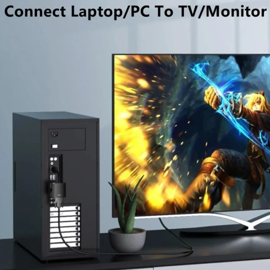 DisplayPort - VGA変換アダプター HD 1080p DP - VGA変換ケーブル (オス-メス) コンピューター デスクトップ ノートパソコン PC モニター プロジェクター HDTV対応