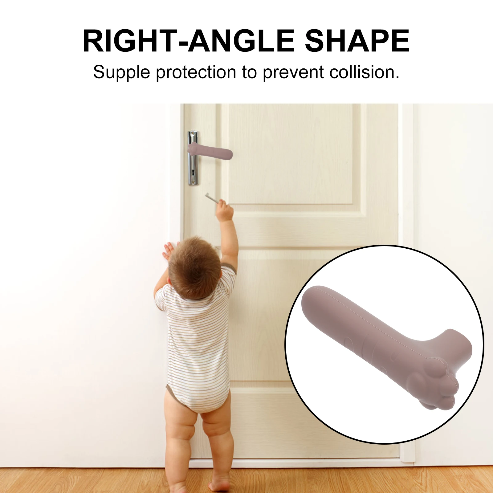 

2 pcs Silicone Door Handle Protector Anti-Collision Cover for Baby Doorknob Wall Protection Smooth Surface Round Edge Easy