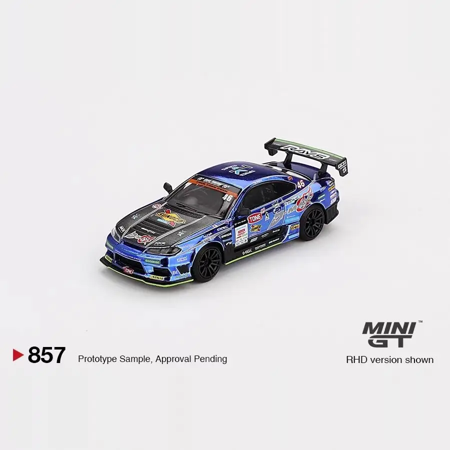 

МИНИГТ 1:64 Nissan S15 D-MAX No 46, модель гоночного автомобиля из сплава # 857