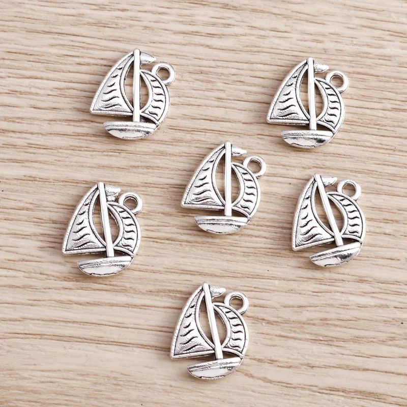 20Pcs Electroplated Alloy Simple And Personalized Sailboat Pendant Diy Jewelry Accessories Accessories Pendant