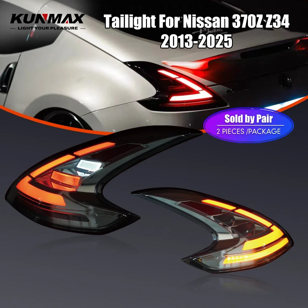 Pair Of LED Tail Lights For Nissan 370Z Z34 2013-25 DRL Reverse Brake Turning Signal Plug And Play Car Rear Tail Light Assembly