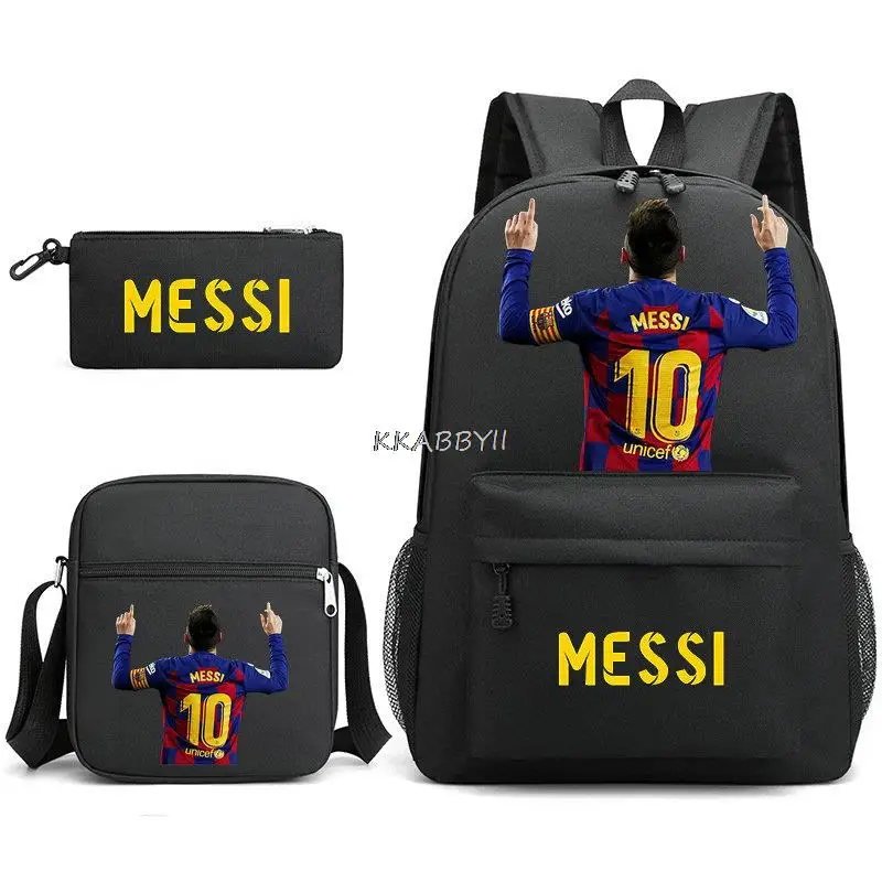 Mochila de alta capacidade Messi para homens e mulheres, mochilas casuais, Anime Laptop Bag, Shopping Bag, Lápis para crianças