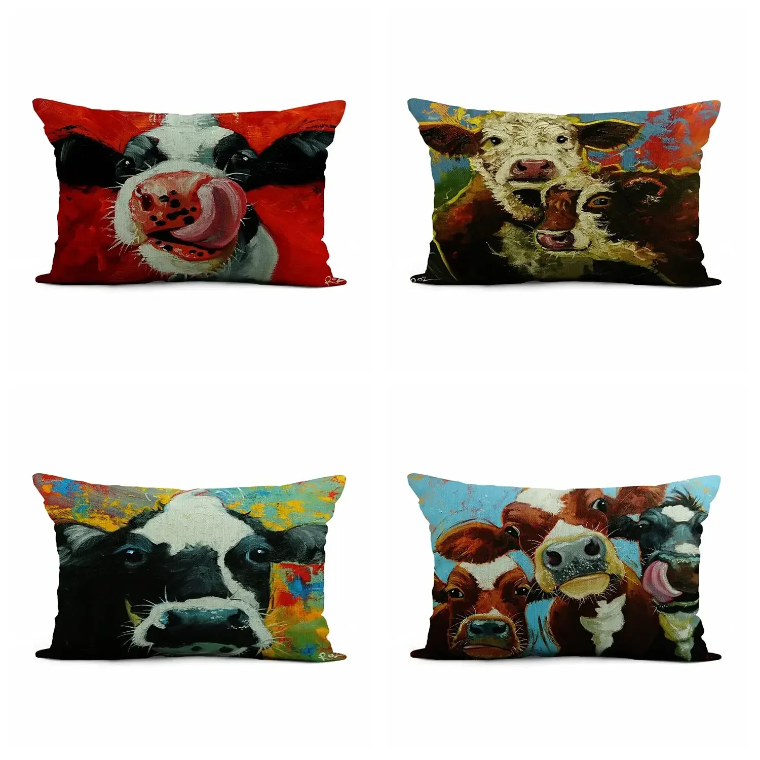 Cow pattern linen pillowcase，cushion covers30x50，40x60 living Room Sofa Throw Pillow Cushion Cover,home decoration