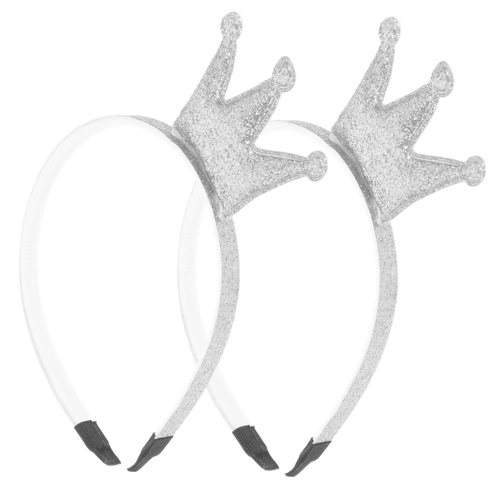 2Pcs Gold Crown Headband Lightweight Sparkling Party Hair Ornament for Little Women Wedding Festive Costume Holiday