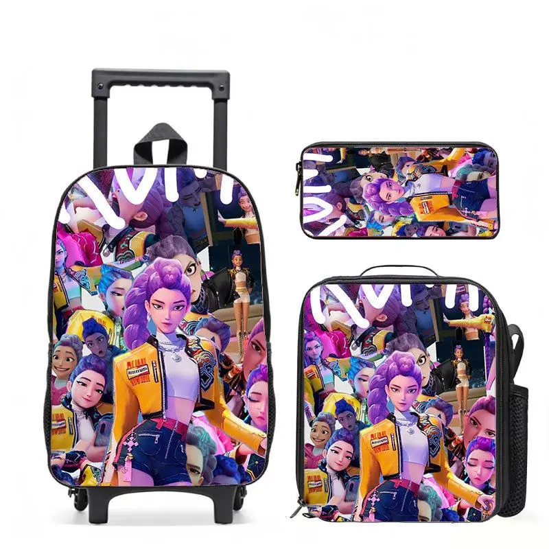 children's-large-capacity-backpack-with-pull-rod-distribute-load-student-double-shoulder-bag-sweet-style-polyester-mate