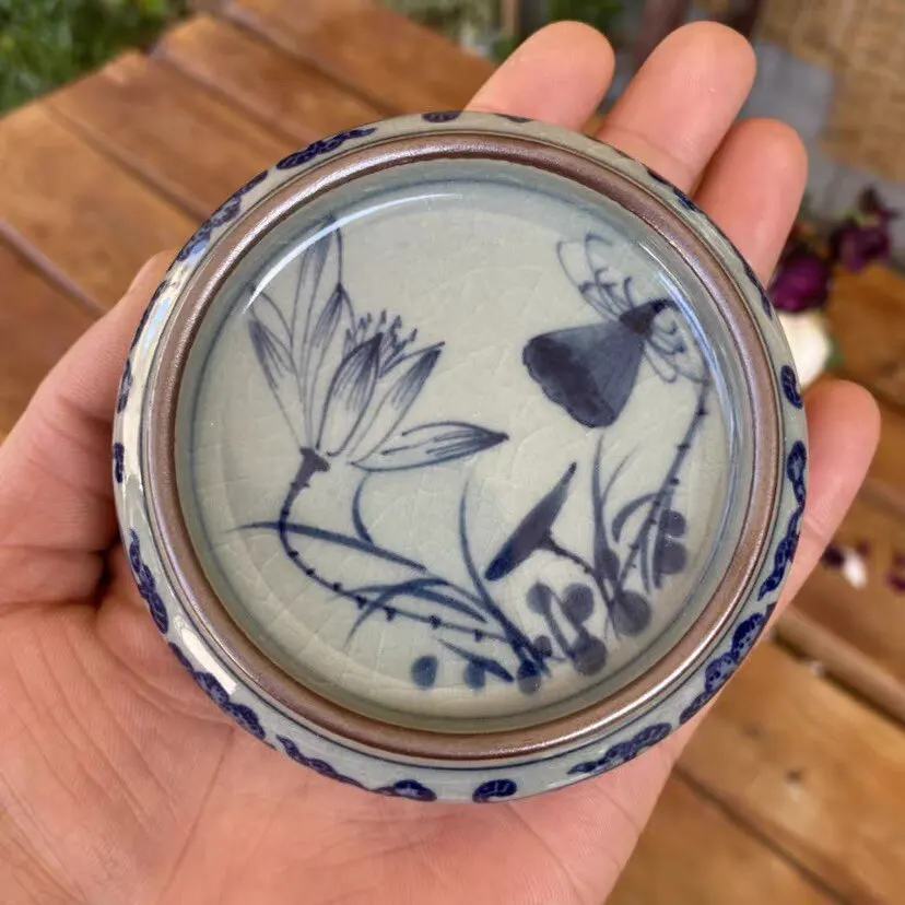 Jingdezhen Hand Drawn Old Clay Cover Ceramic Coaster Pot Tray Gracked Glaze Supportable Plum Blossom Saucer Accessories